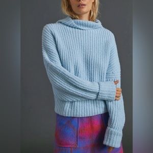 Maeve Chunky Baby Blue Knit Sweater